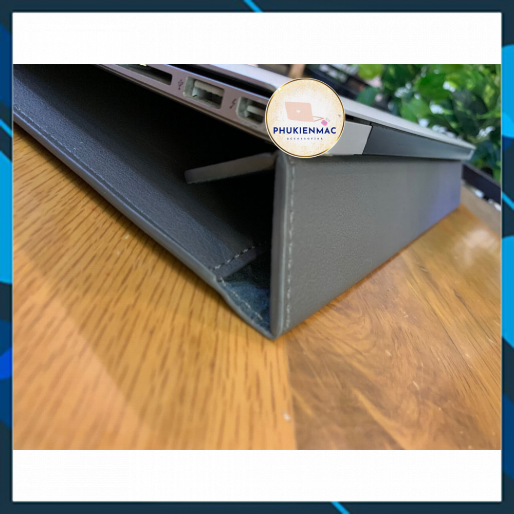 Túi đựng Laptop Macbook 13/14 inch chất liệu Da PU Mềm màu Xám đa công dụng | BigBuy360 - bigbuy360.vn