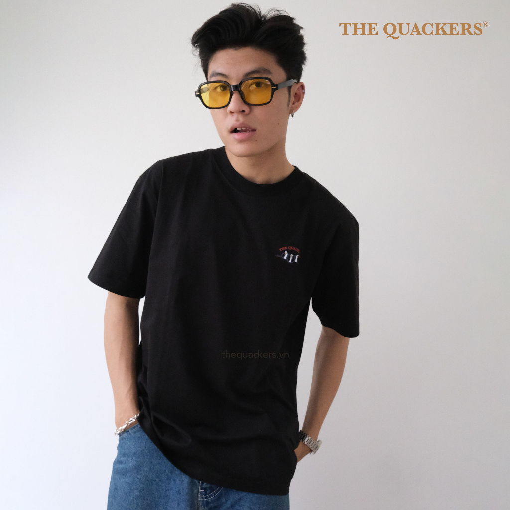 The Quackers Áo thun T-shirt Basic Logo Black/Đen
