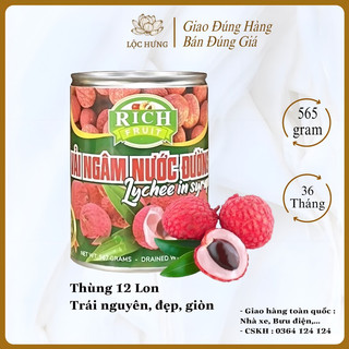 VẢI NGÂM NƯỚC ĐƯỜNG RICH ĐÓNG LON 565 Gram