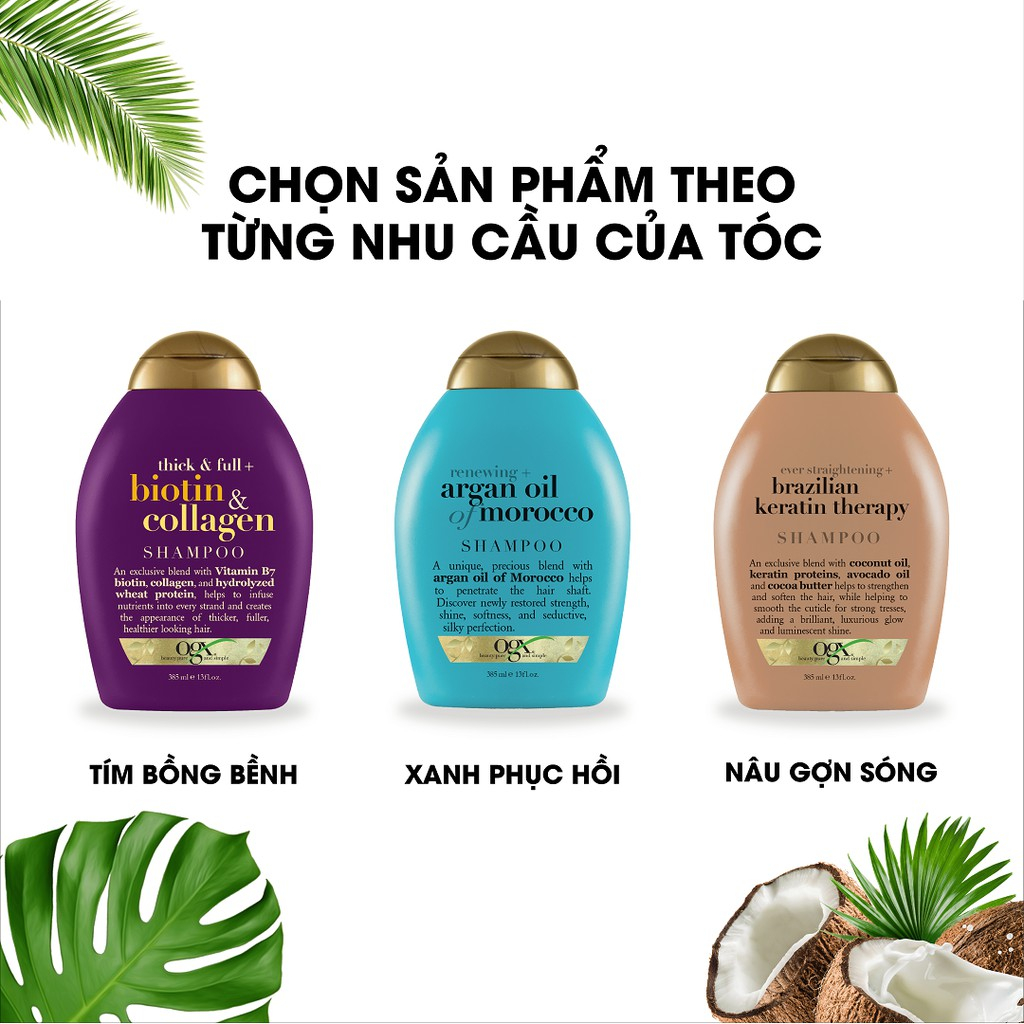 Dầu gội OGX Biotin & Collagen Shampoo - Conditioner 385ml