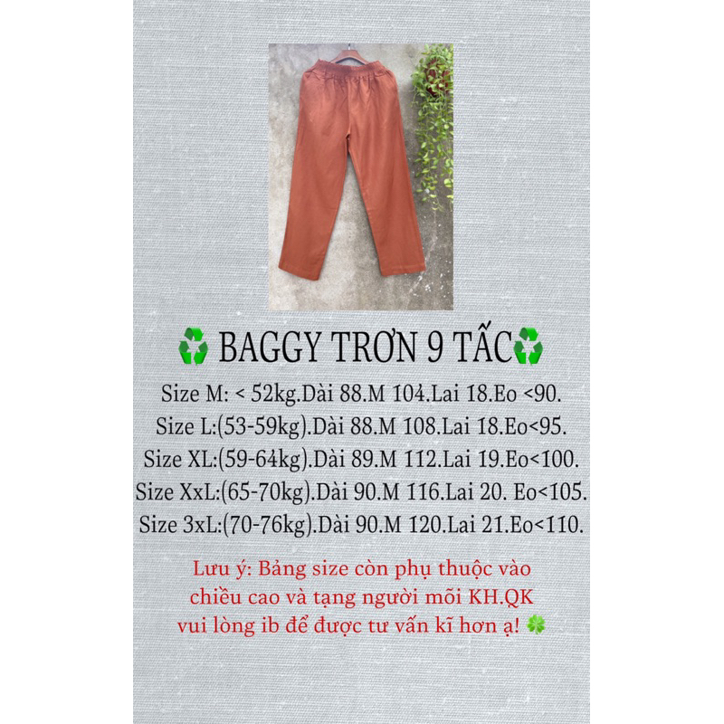 QUẦN BAGGY TRƠN 9 TẤC