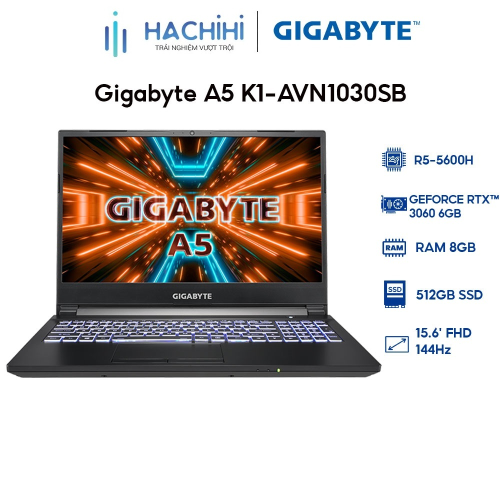 Laptop Gigabyte A5 K1-AVN1030SB (R5-5600H | 8GB | 512GB |GeForce RTX™ 3060 6GB | Win 11)