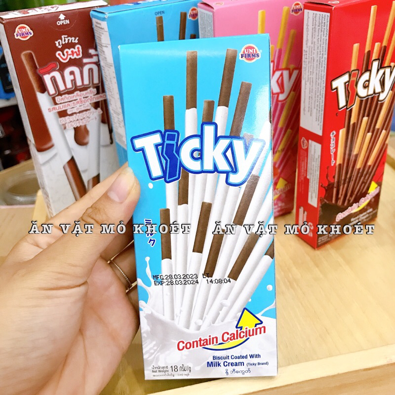 Bánh que ticky thái lan đủ vị - Hộp 20gr 6 Que