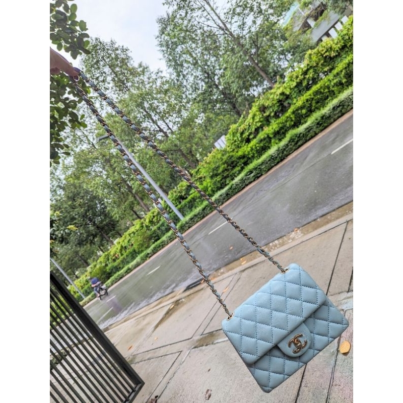 Túi chaleo xanh pastel