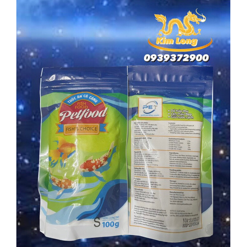 Thức ăn cá cảnh gói 100gr viên nhỏ 0,5li