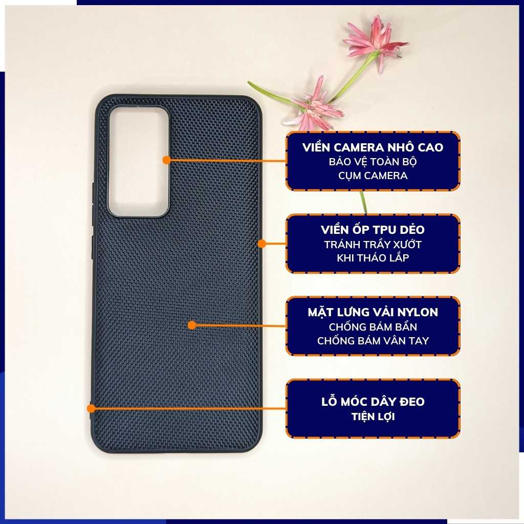 Ốp lưng xiaomi 12t mi 12t pro redmi k50 ultra vân VẢI NYLON nhiều màu chống bám vân tay bảo vệ camera huỳnh tân store