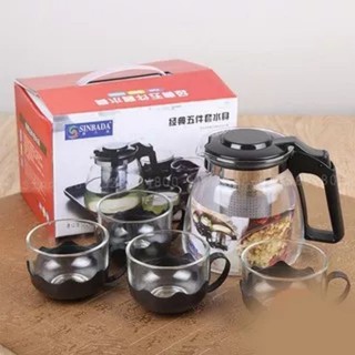 Bộ bình lọc trà thủy tinh có kèm lõi lọc
