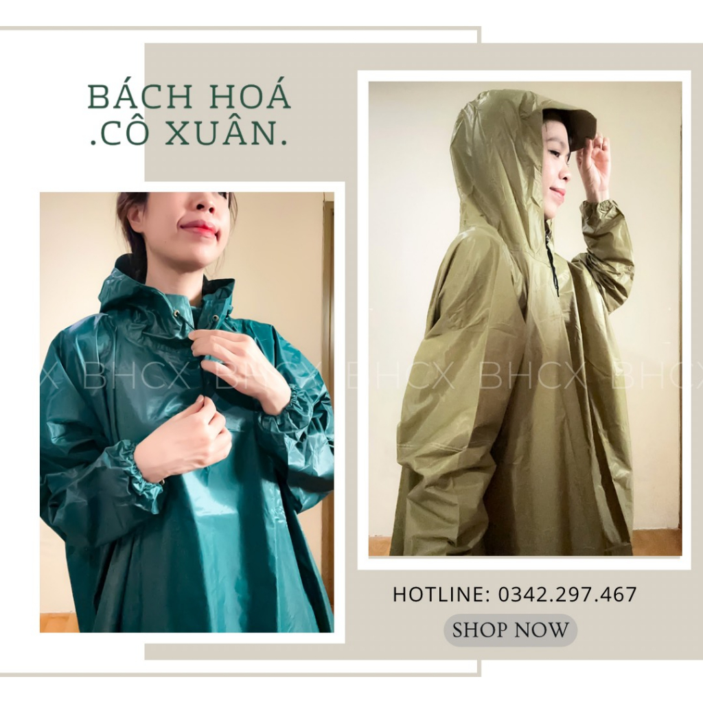 ÁO MƯA BÍT VẢI DÙ Chuẩn Hàng LOẠI 1 Siêu Bền Không Thấm Nước