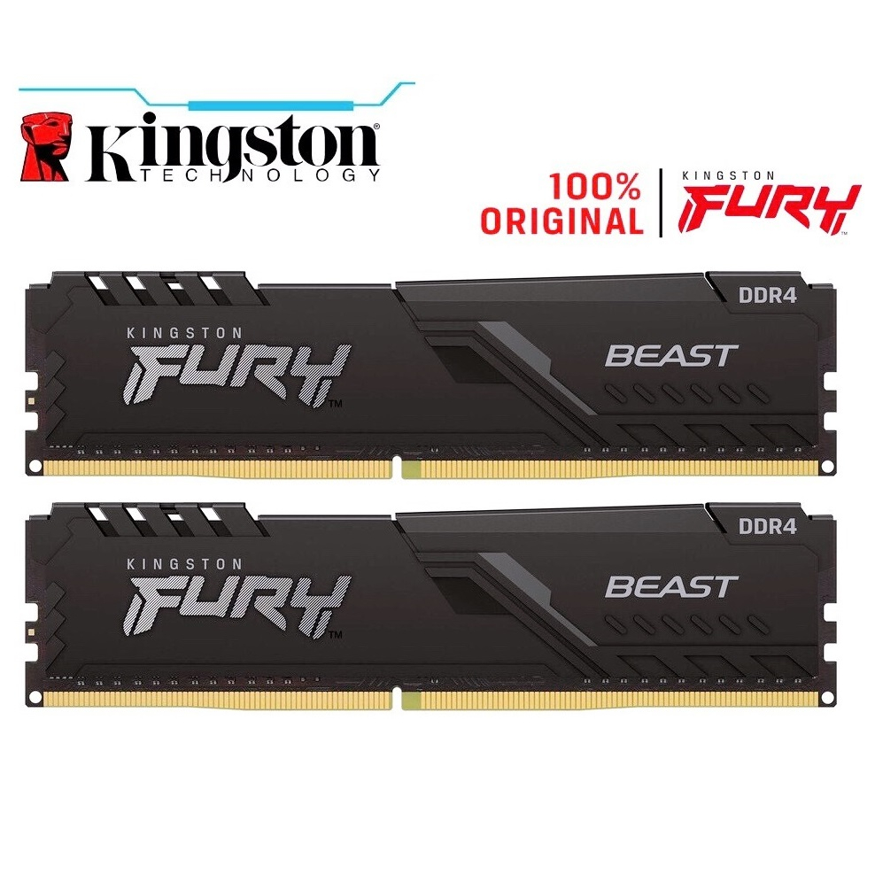 Ram Fury Beast Black 16GB (1x16) 3200MHz DDR4 Tản Nhiệt Kép - Bảo hành 36 tháng | BigBuy360 - bigbuy360.vn