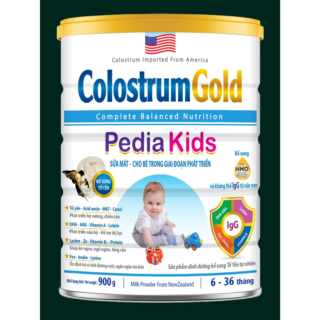 SỮA COLOSTRUM GOLD PEDIA KIDS - 900G ( Sữa mát trong giai đoạn phát triển, cho trẻ từ 6 – 36 tháng tuổi )