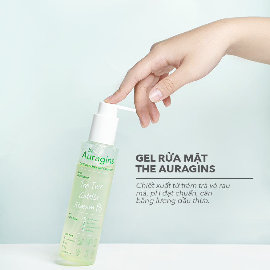 Combo Nước Cân Bằng AHA PHA Và Gel Rửa Mặt Làm Sạch The Auragins 150ml