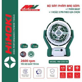 Quạt Tích Điện Himoki Để Bàn Treo Tường Có Đèn Led Chiếu Sáng, Dùng Liên Tục Trong Nhiều Giờ
