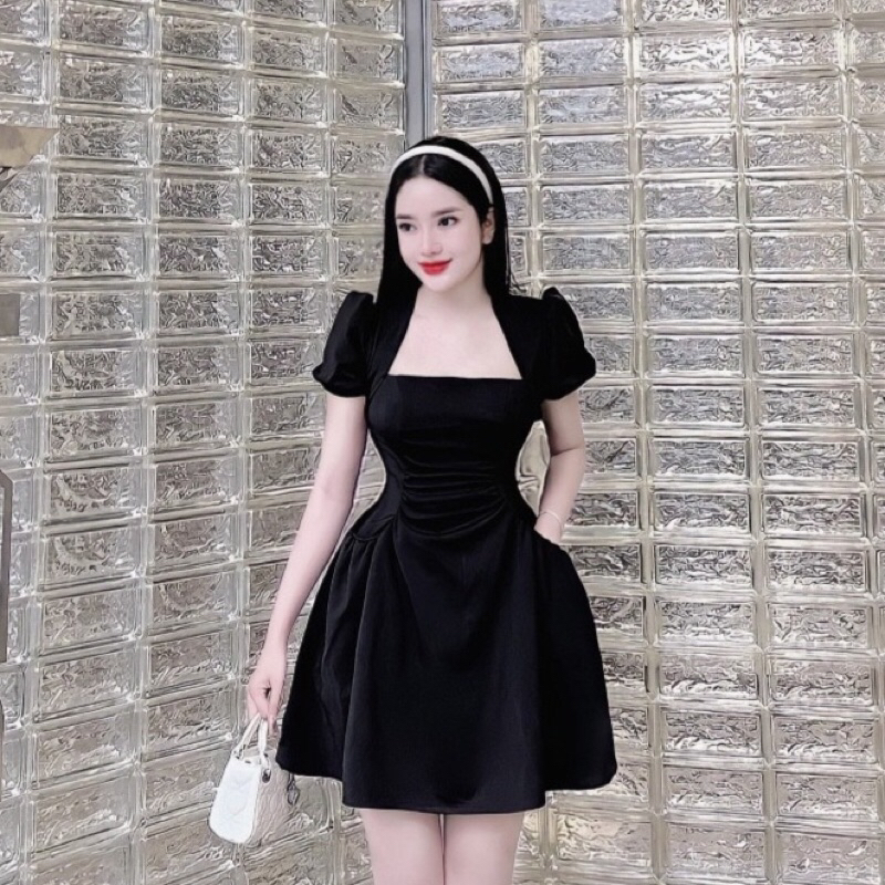 Váy umi cổ vát dúm thân