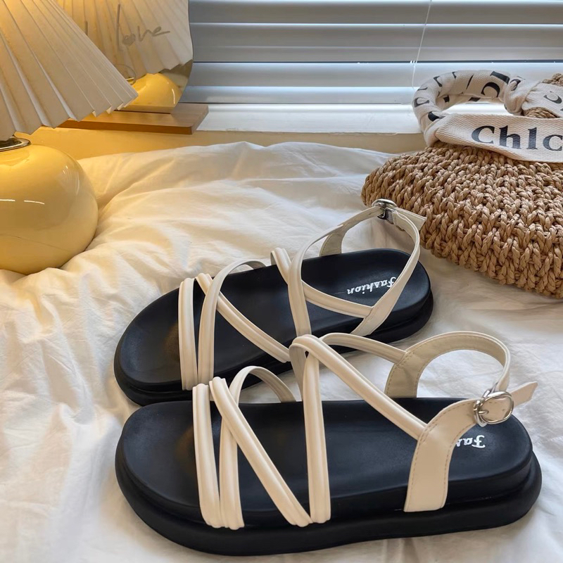 Sandal dây mảnh quai cài Quảng Châu đế trơn