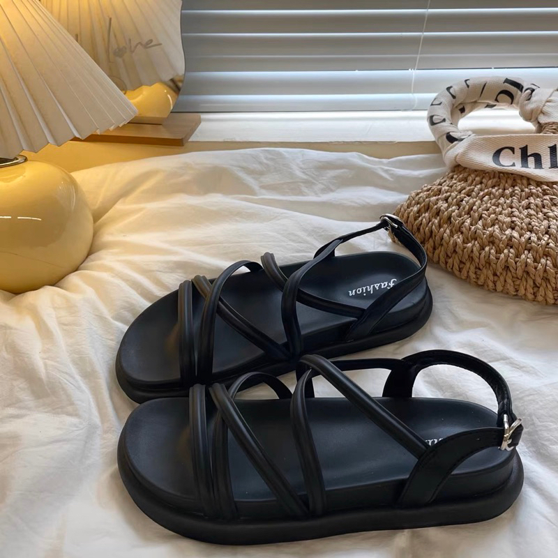 Sandal dây mảnh quai cài Quảng Châu đế trơn
