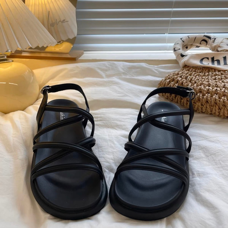 Sandal dây mảnh quai cài Quảng Châu đế trơn
