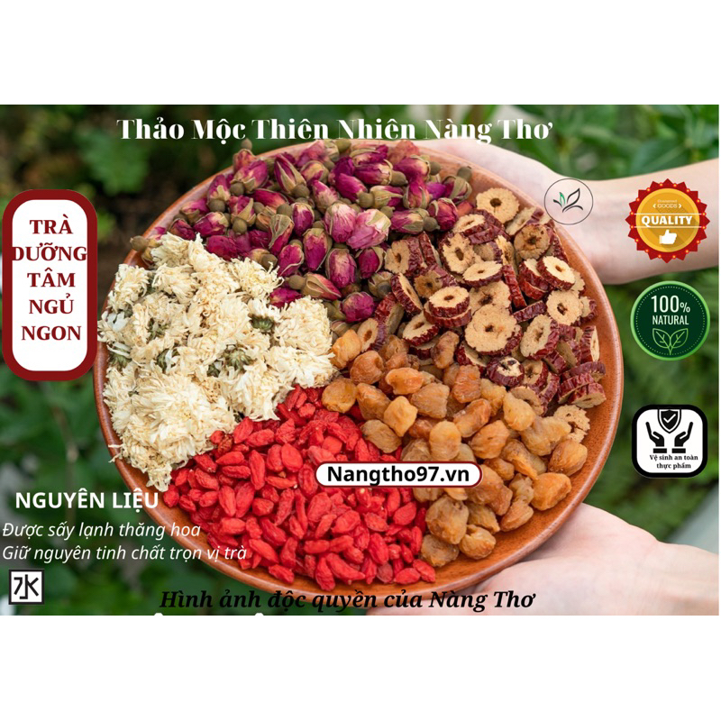 COMBO 10 GÓI TRÀ DƯỠNG NHAN NGŨ VỊ THẢO MỘC AN THẦN T47: hoa hồng, cúc trắng, long nhãn, kỷ tử, táo đỏ