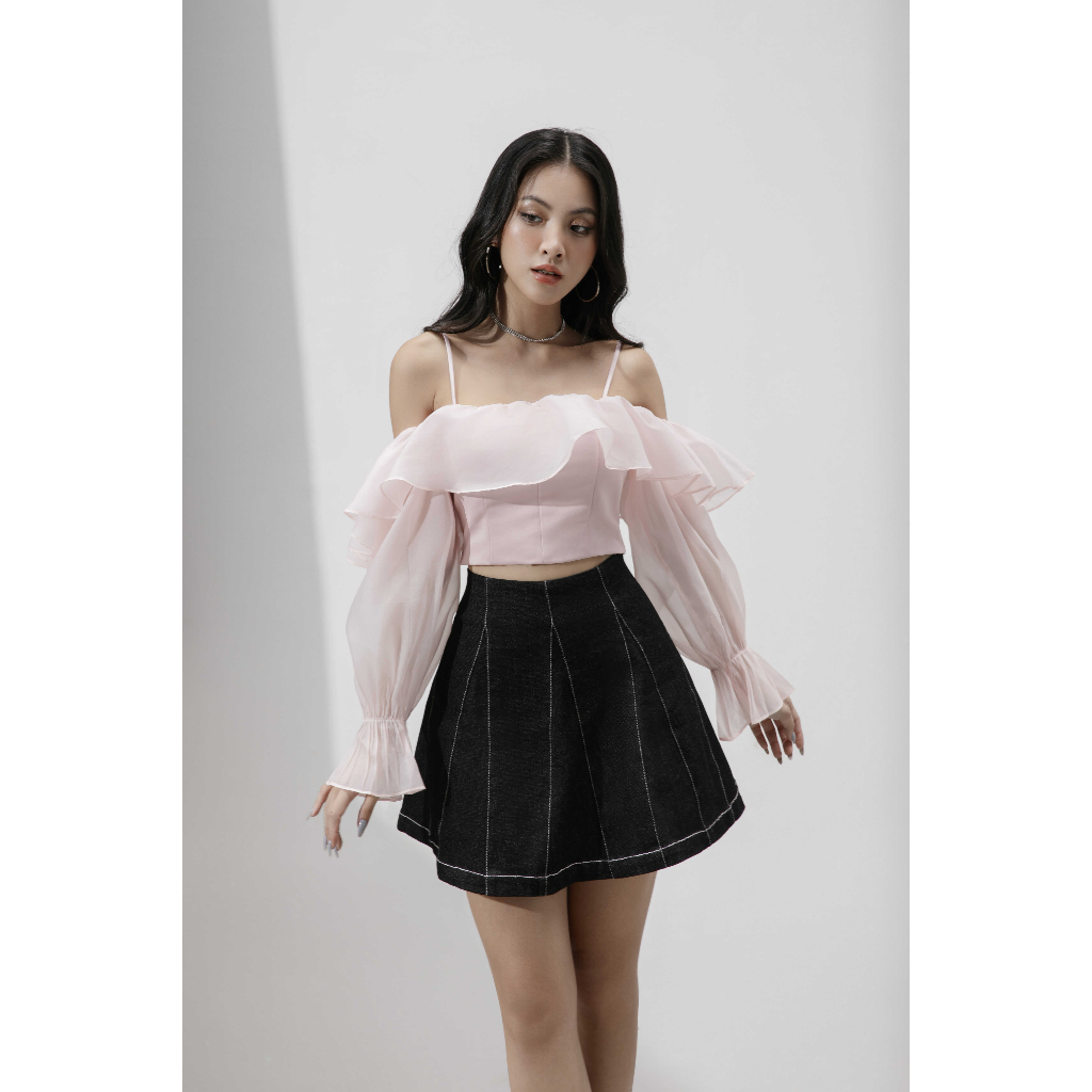 Chân Váy Nữ Thiết Kế Lưng Cao Viền Chỉ  KILZA SKIRT - GOÛT DE JUN