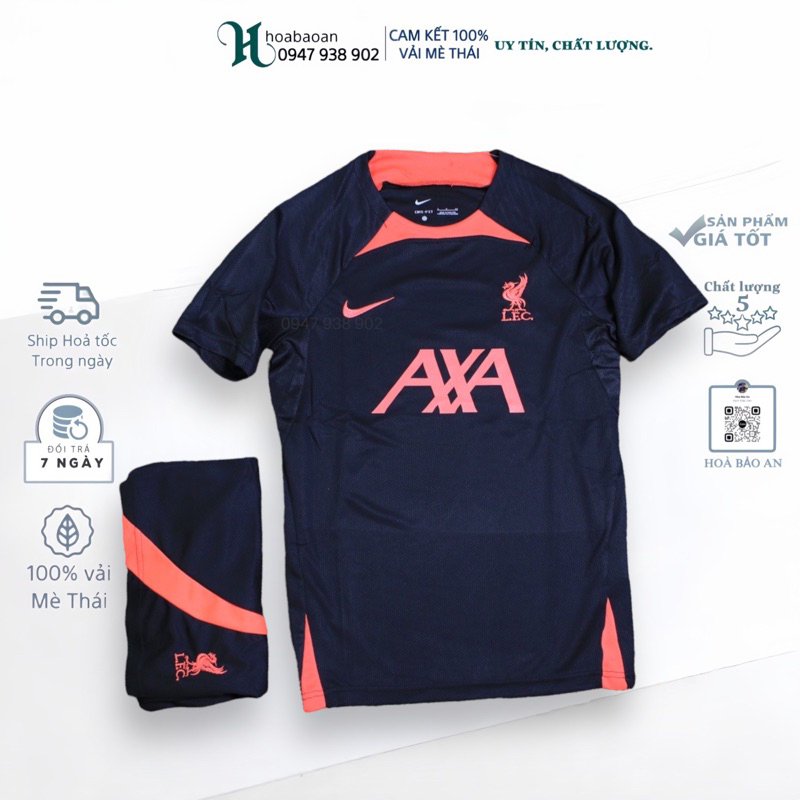 Freeship toàn quốc Bộ Quần Áo Bóng Đá CLB Liverpool màu đen mùa 22/23 bản thái cao cấp