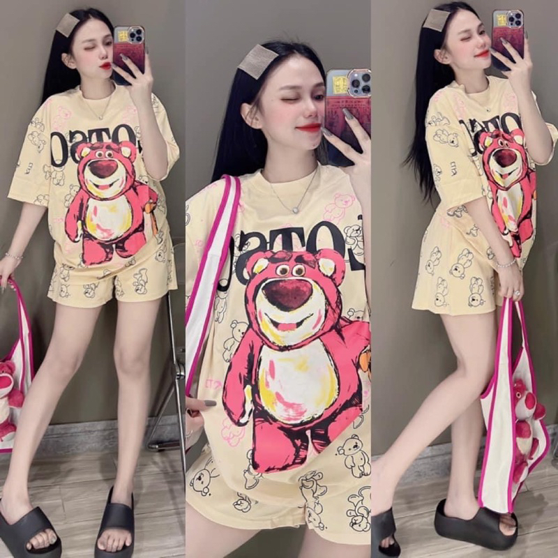 [ Rẻ vô địch ] Set bộ đùi chất Cotton Su gấu losto in full