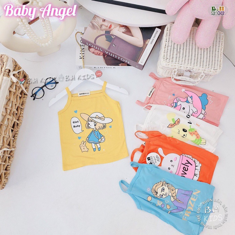 Áo 2 dây vải zip đẹp cho bé gái