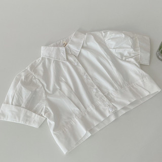 Áo sơ mi thô croptop trắng