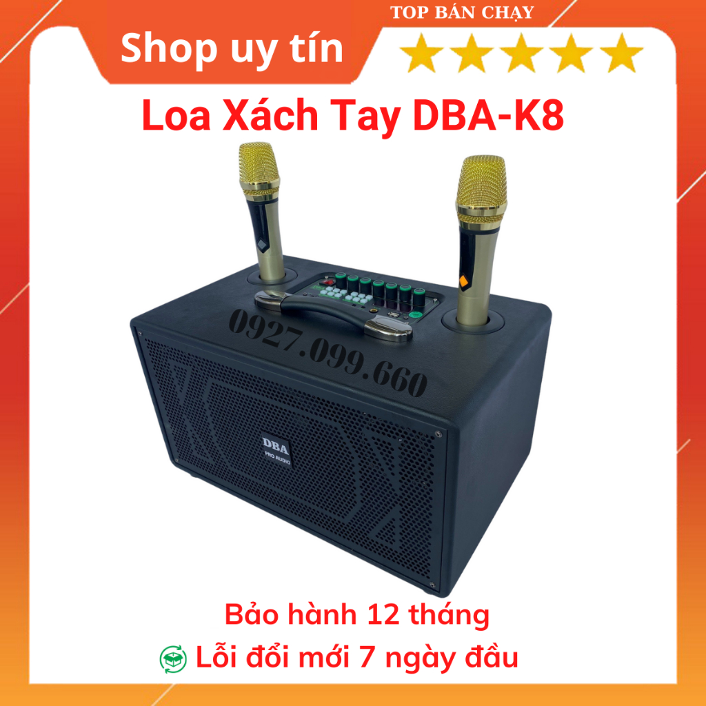 Loa karaoke xách tay DBA-K8 và DBA-K28 bass sâu ấm, loa karaoke di động .Bảo hành 12 tháng