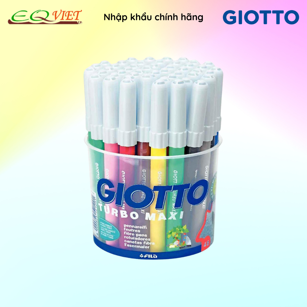 Bút dạ 48 màu nhập khẩu Italy GIOTTO Turbo Maxi 521400 - Bút quay - màu ngẫu nhiên