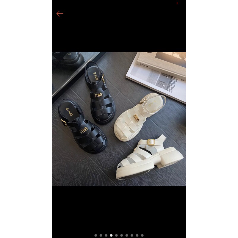 Giày Sandal nữ khoá cài hàng nhập Quảng Châu Cao Cấp Fullbox đế bánh mì siêu êm chân,Giày xăng đan nữ 4cm da mềm