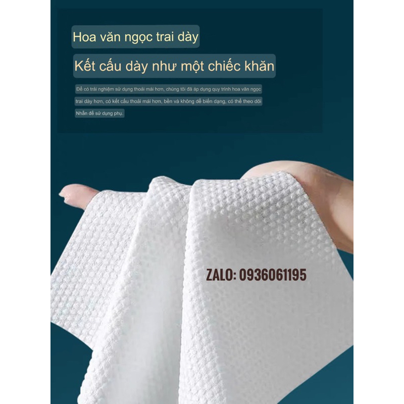 Khăn mặt nén khô đa năng 100% cotton dùng 1 lần, giấy lau mặt dạng rút Cotton Tissue, túi 5 khăn