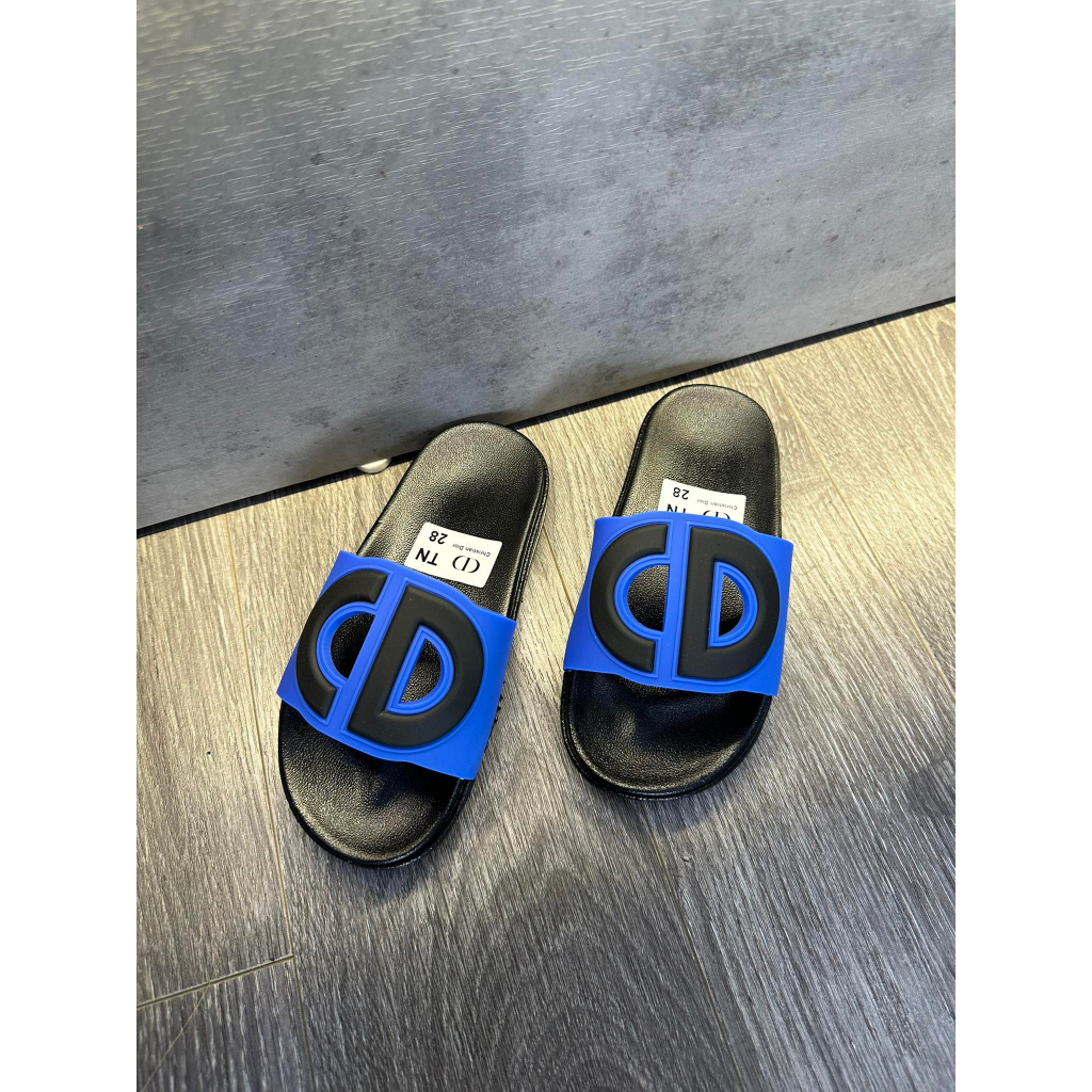 Dép dio xanh trẻ nhỏ  Dép lê quai ngang cho bé trai bé gái  từ 4 đến 14 tuổi sz 26-35