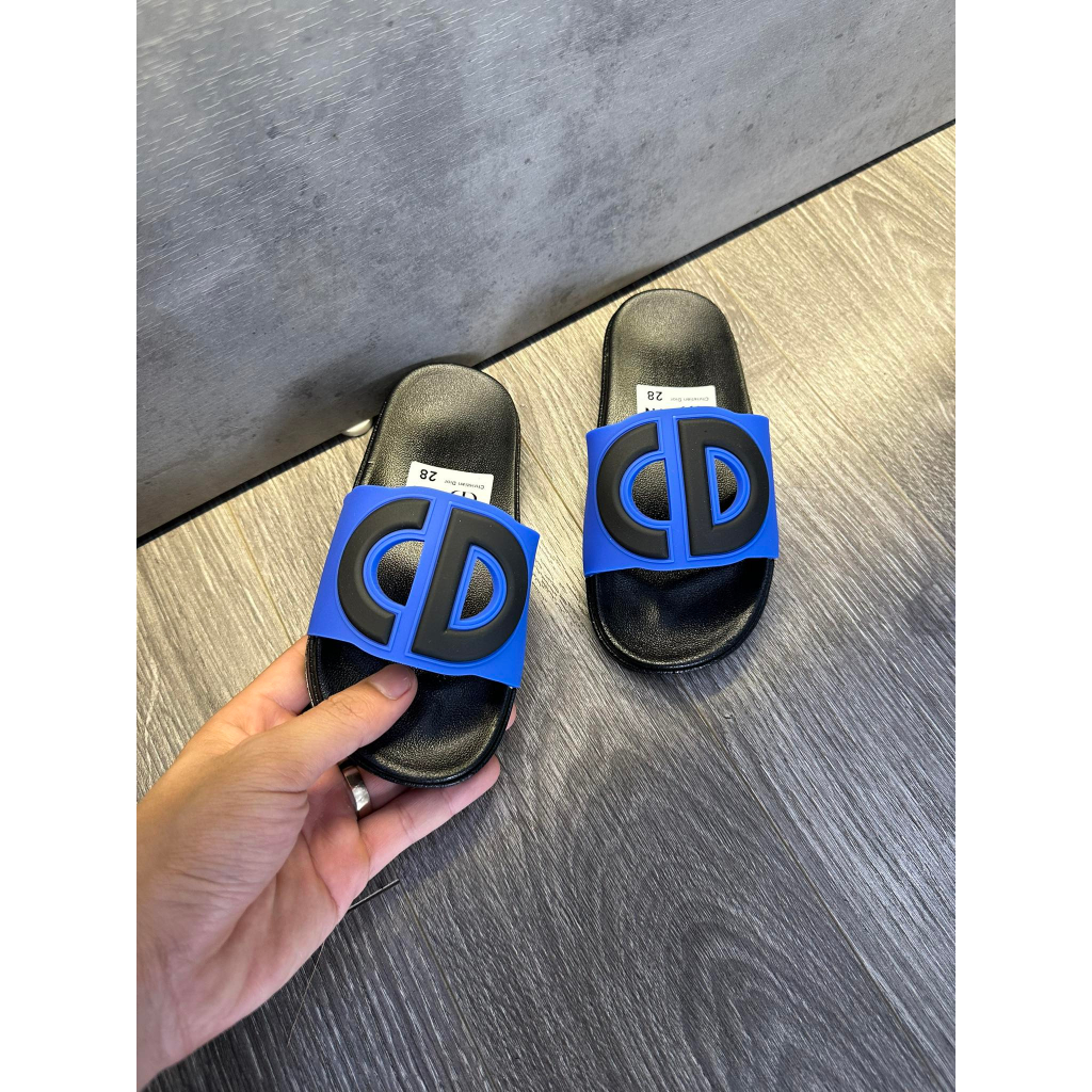 Dép dio xanh trẻ nhỏ  Dép lê quai ngang cho bé trai bé gái  từ 4 đến 14 tuổi sz 26-35