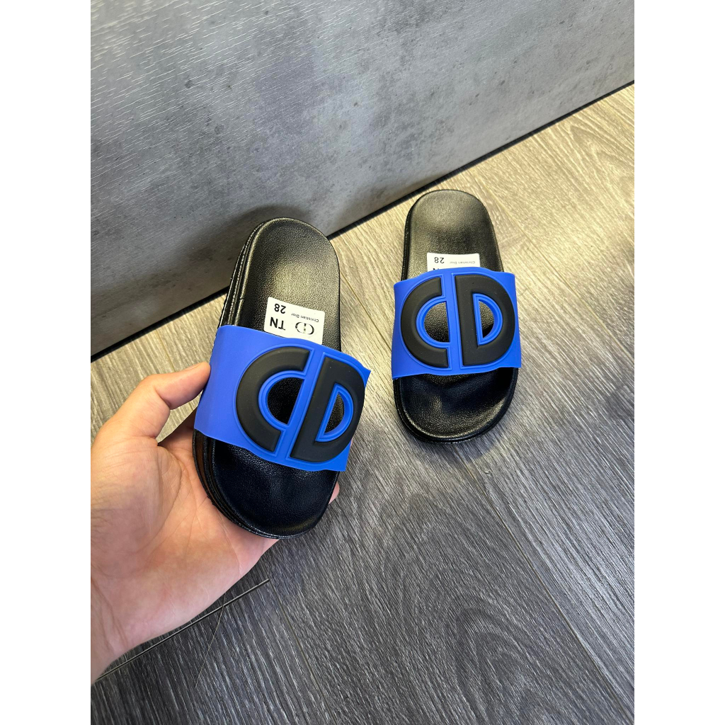 Dép dio xanh trẻ nhỏ  Dép lê quai ngang cho bé trai bé gái  từ 4 đến 14 tuổi sz 26-35