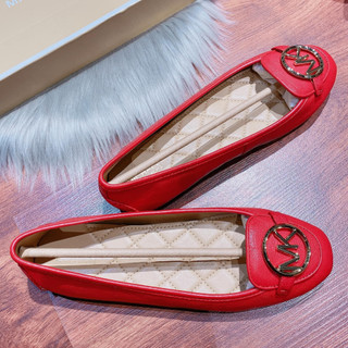 Giày Michael Kors Lillie Bright Red Tag Gold