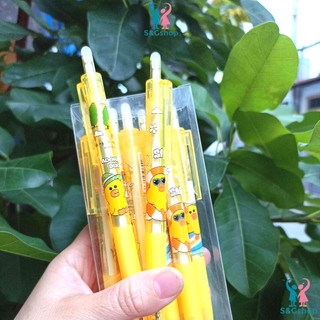 Hộp 12 cây bút mực gel tím xóa được ngòi 0.5mm - Bút bi xóa được vịt Sally, Psyduck