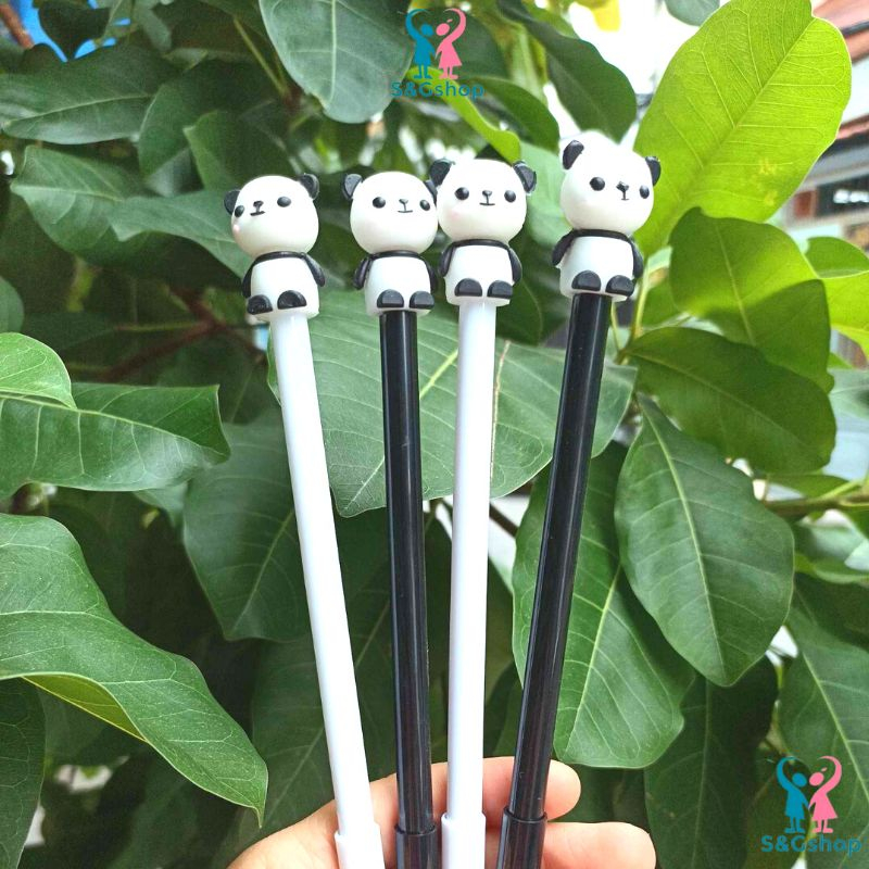 Bút bi cute hình gấu trúc panda, bút bi nước mực gel đen ngòi 0.5mm dễ thương đồ dùng học tập văn phòng phẩm