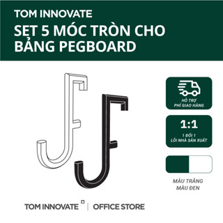 Set 5 móc tròn treo bảng cài treo tường Pegboard Skadis IKEA