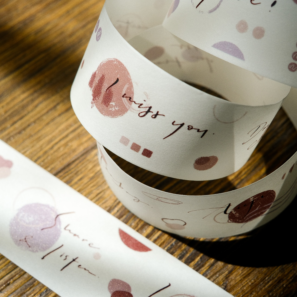 meohime 𓃠 Hãng Jr Journal - Băng dán Washi tape basic Miss you (chu kì 100cm)
