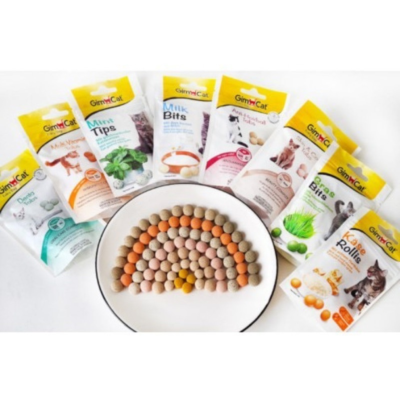 Gimcat Tabs 40gr - Viên Bánh Thưởng Bổ Sung Vitamin Khoáng Chất, Hỗ Trợ Tiêu Búi Lông Cho Mèo