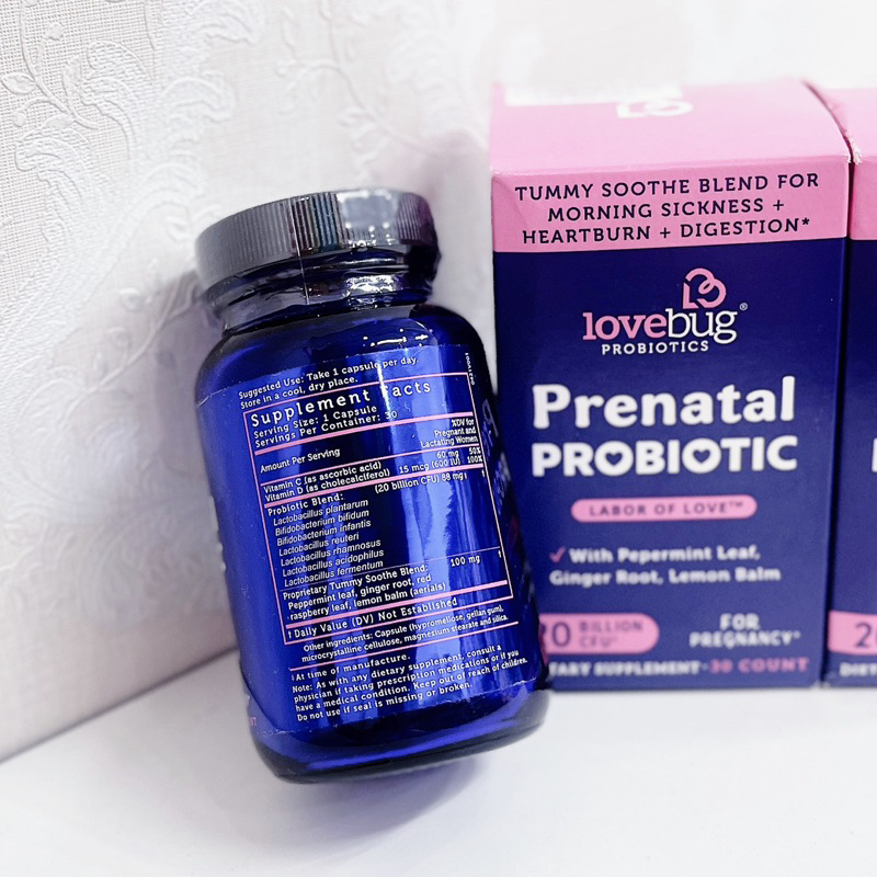 Men Lợi Khuẩn Lovebug Prenatal Bà Bầu Hàng Air Mỹ, Chính Hãng/1 hộp 30 viên