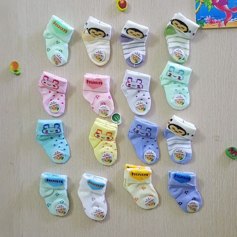 Tất cho bé sơ sinh 0-3m vớ trẻ em trai gái nhiều màu