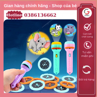 Đèn pin chiếu hình cho bé 80 hình động vật nghộ nghĩnh 3d sắc nét cho bé