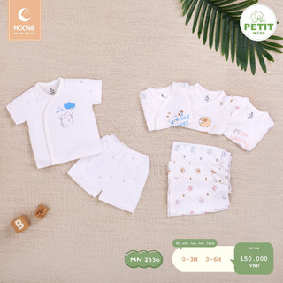 Bộ cộc tay cài lệch moon petit mn 2336