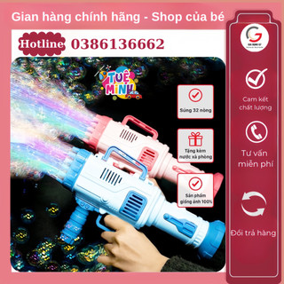 Súng bắn bong bóng 32 nòng - Đồ chơi súng bắn bong bóng xà phòng loại lớn 32 nòng cực kỳ nhiều bóng