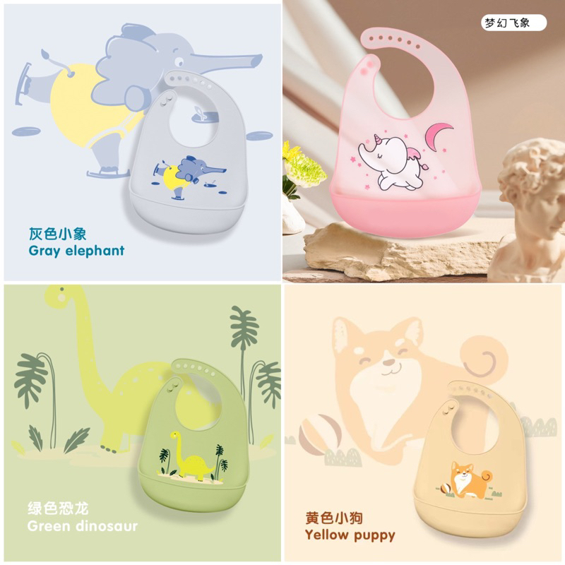 Yếm máng Silicon, yếm ăn dặm 3D, không bám bẩn 4.9