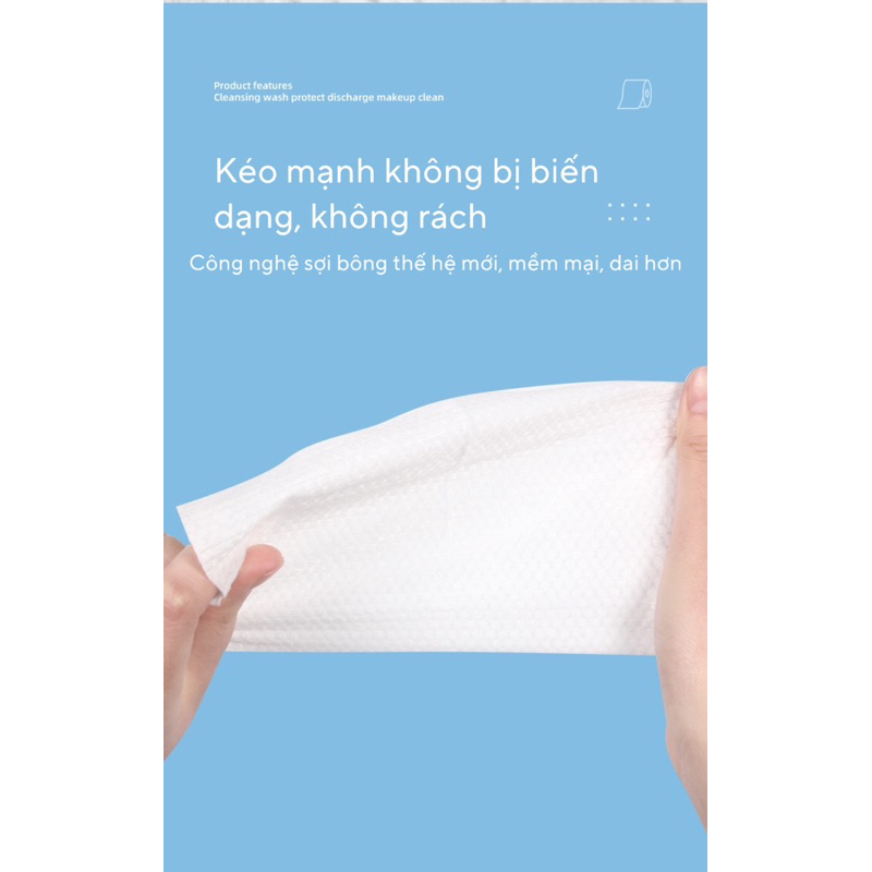 Khăn lau mặt dùng 1 lần dạng vuông cotton tiết kiệm