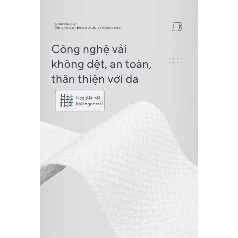 Khăn lau mặt dùng 1 lần dạng vuông cotton tiết kiệm