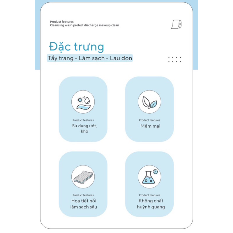 Khăn lau mặt dùng 1 lần dạng vuông cotton tiết kiệm