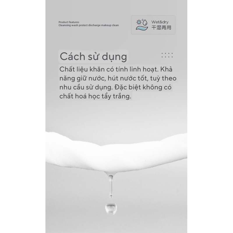 Khăn lau mặt dùng 1 lần dạng vuông cotton tiết kiệm