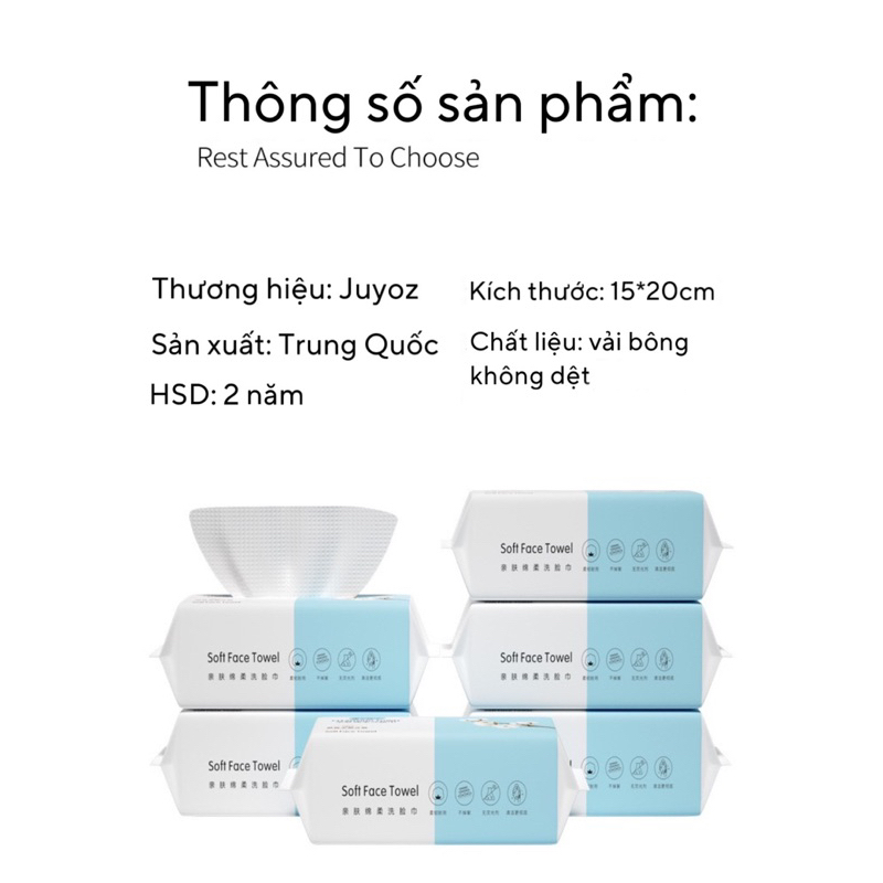 Khăn lau mặt dùng 1 lần dạng vuông cotton tiết kiệm